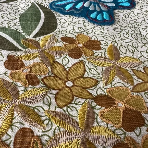 LOT OF TWO Pier 1 Table Runners Butterflies Flowers Embroidered Applique 7 foot - Picture 5 of 6